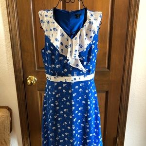 Ann Taylor Factory Bright Blue and White Sundress